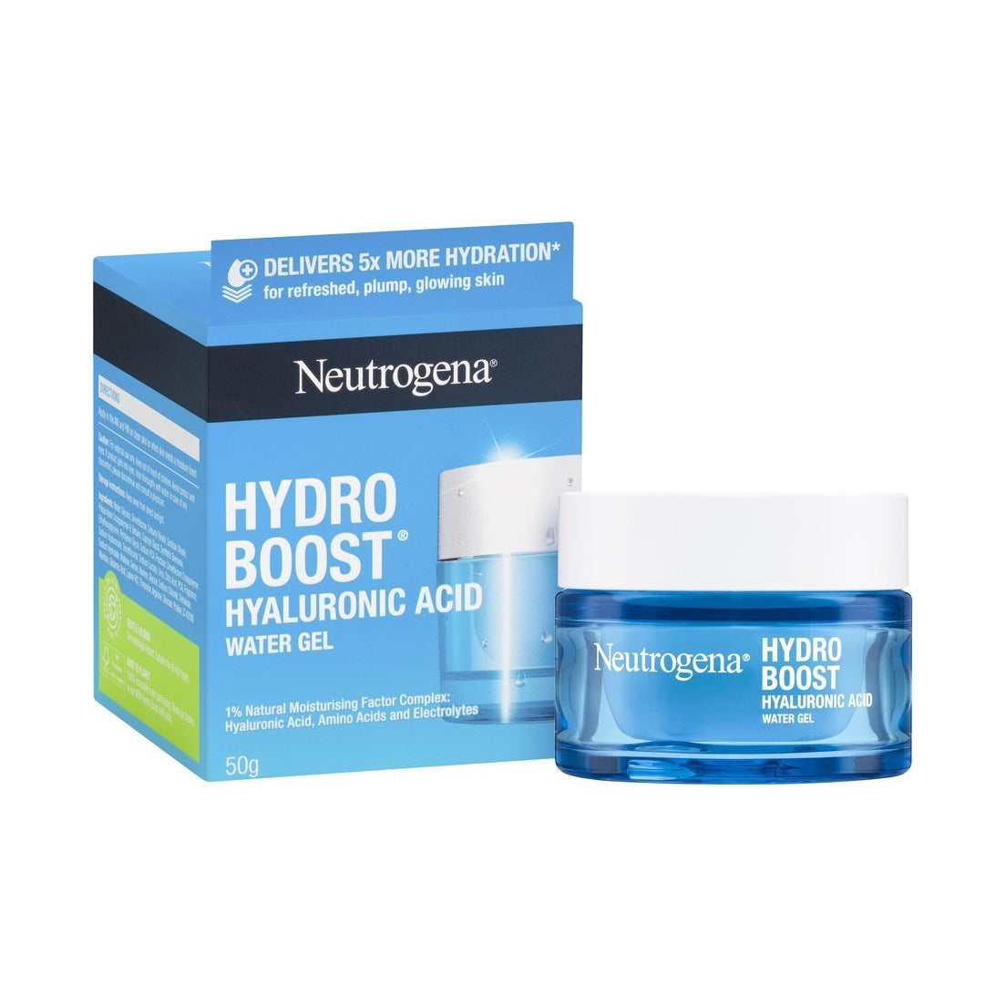 Neutrogena Hydro Boost Water Gel with Hyaluronic Acid 1.7 Fl. Oz - 4x Hydration for Dewy Skin, Gentle & Non-Greasy Moisture, Suitable for All Skin Types